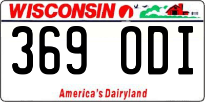 WI license plate 369ODI