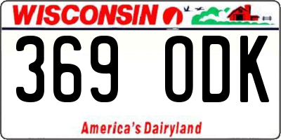 WI license plate 369ODK