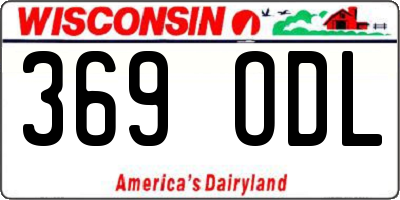 WI license plate 369ODL