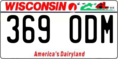 WI license plate 369ODM