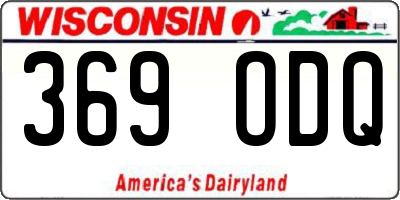 WI license plate 369ODQ