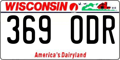 WI license plate 369ODR