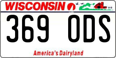 WI license plate 369ODS