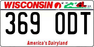WI license plate 369ODT