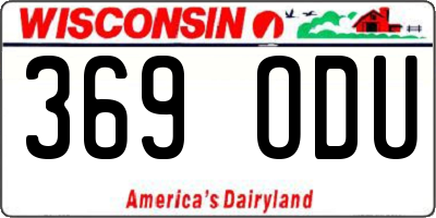 WI license plate 369ODU