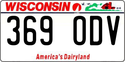 WI license plate 369ODV