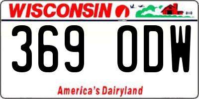 WI license plate 369ODW