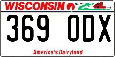 WI license plate 369ODX