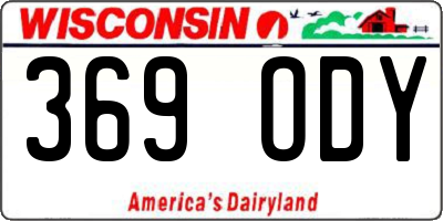 WI license plate 369ODY