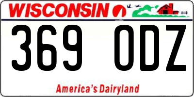 WI license plate 369ODZ