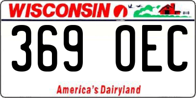 WI license plate 369OEC