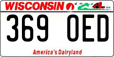 WI license plate 369OED