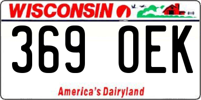 WI license plate 369OEK