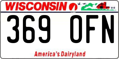 WI license plate 369OFN