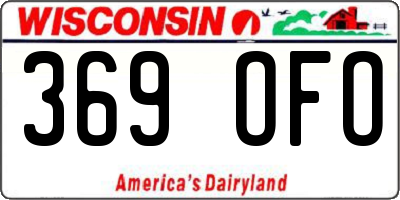 WI license plate 369OFO
