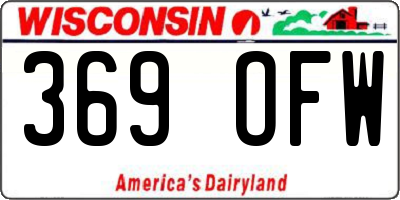 WI license plate 369OFW