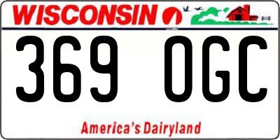 WI license plate 369OGC