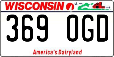 WI license plate 369OGD
