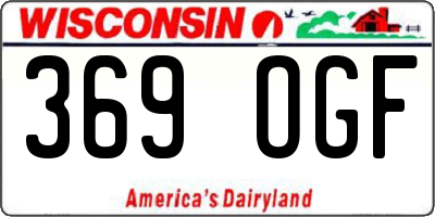WI license plate 369OGF