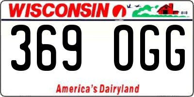 WI license plate 369OGG