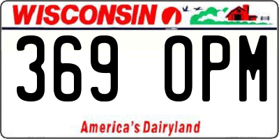 WI license plate 369OPM