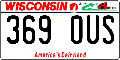 WI license plate 369OUS