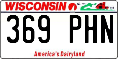 WI license plate 369PHN