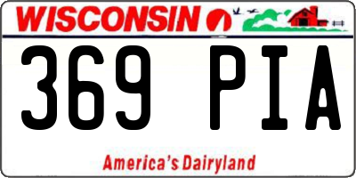 WI license plate 369PIA