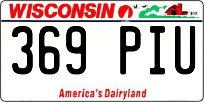 WI license plate 369PIU
