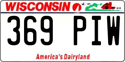 WI license plate 369PIW