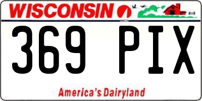 WI license plate 369PIX