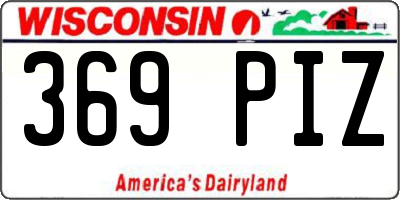 WI license plate 369PIZ