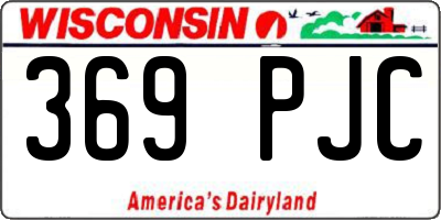 WI license plate 369PJC