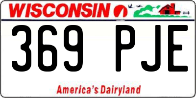 WI license plate 369PJE