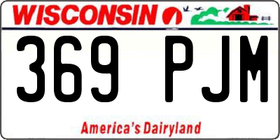 WI license plate 369PJM