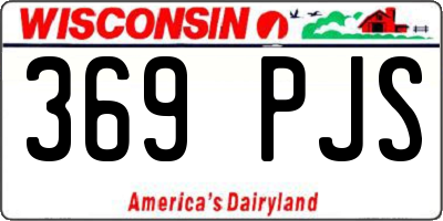 WI license plate 369PJS