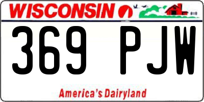 WI license plate 369PJW