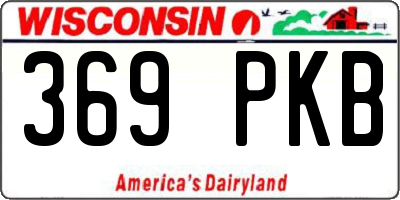 WI license plate 369PKB