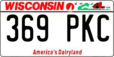 WI license plate 369PKC