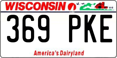WI license plate 369PKE