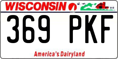 WI license plate 369PKF
