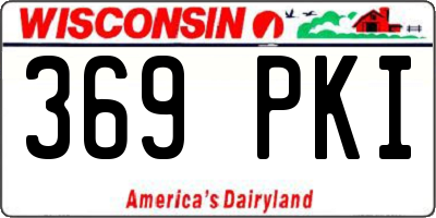 WI license plate 369PKI