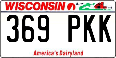 WI license plate 369PKK