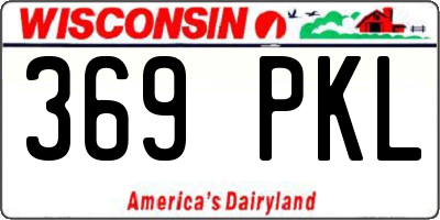 WI license plate 369PKL