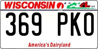 WI license plate 369PKO
