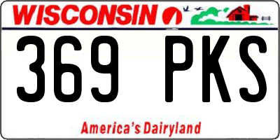 WI license plate 369PKS