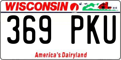 WI license plate 369PKU