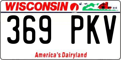 WI license plate 369PKV