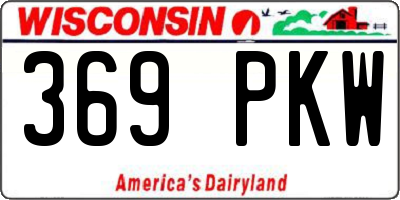 WI license plate 369PKW