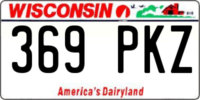 WI license plate 369PKZ